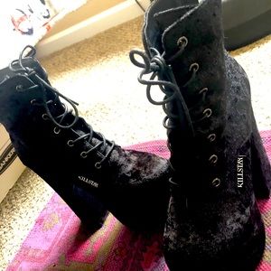 Killstar Black Velvet Boots